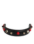 Dolce & Gabbana Black Embellished Leather Bag Handle Women Shoulder Strap